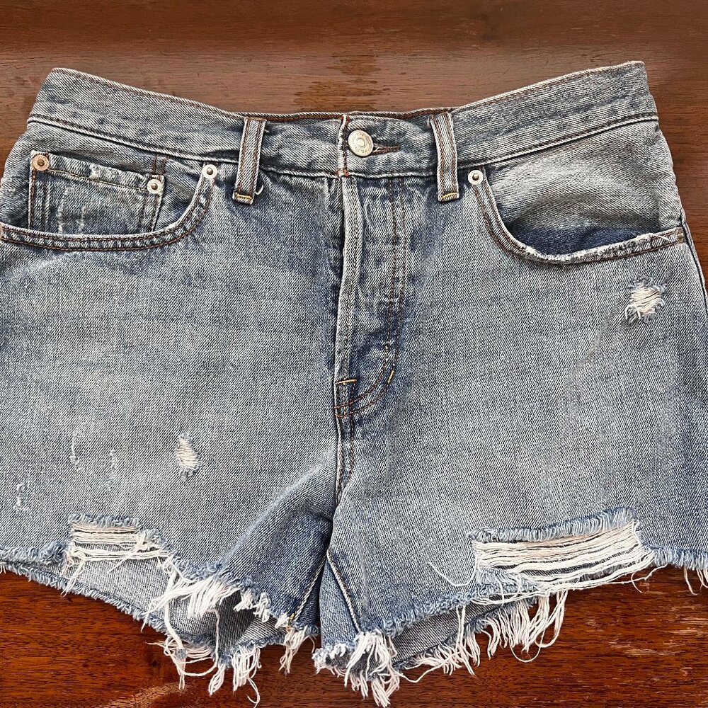 free people denim shorts